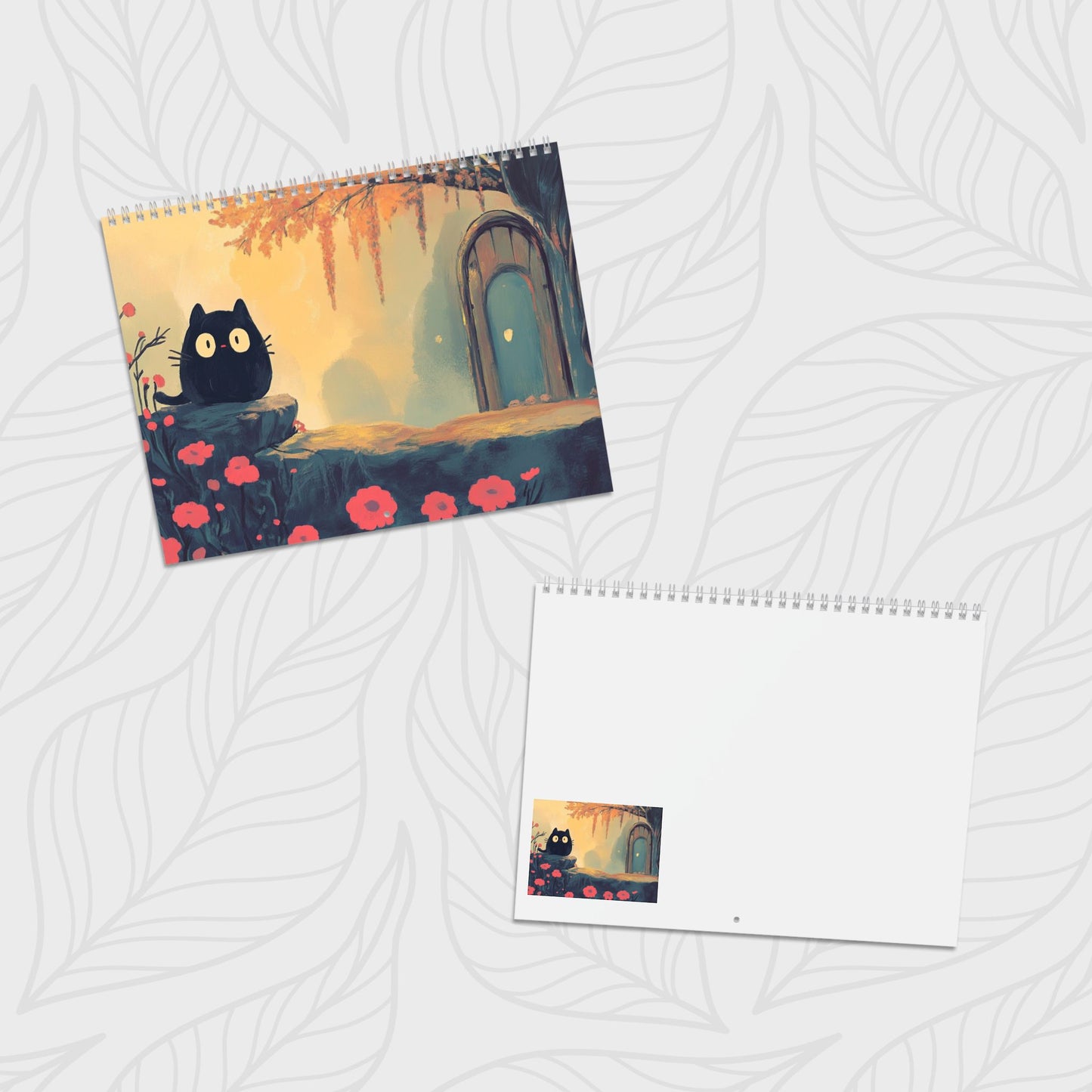 2025 Wall Calendar -Cat Calendar Inspired By Studio Ghibli   - Yearly Desk Calendar, Family Calendar