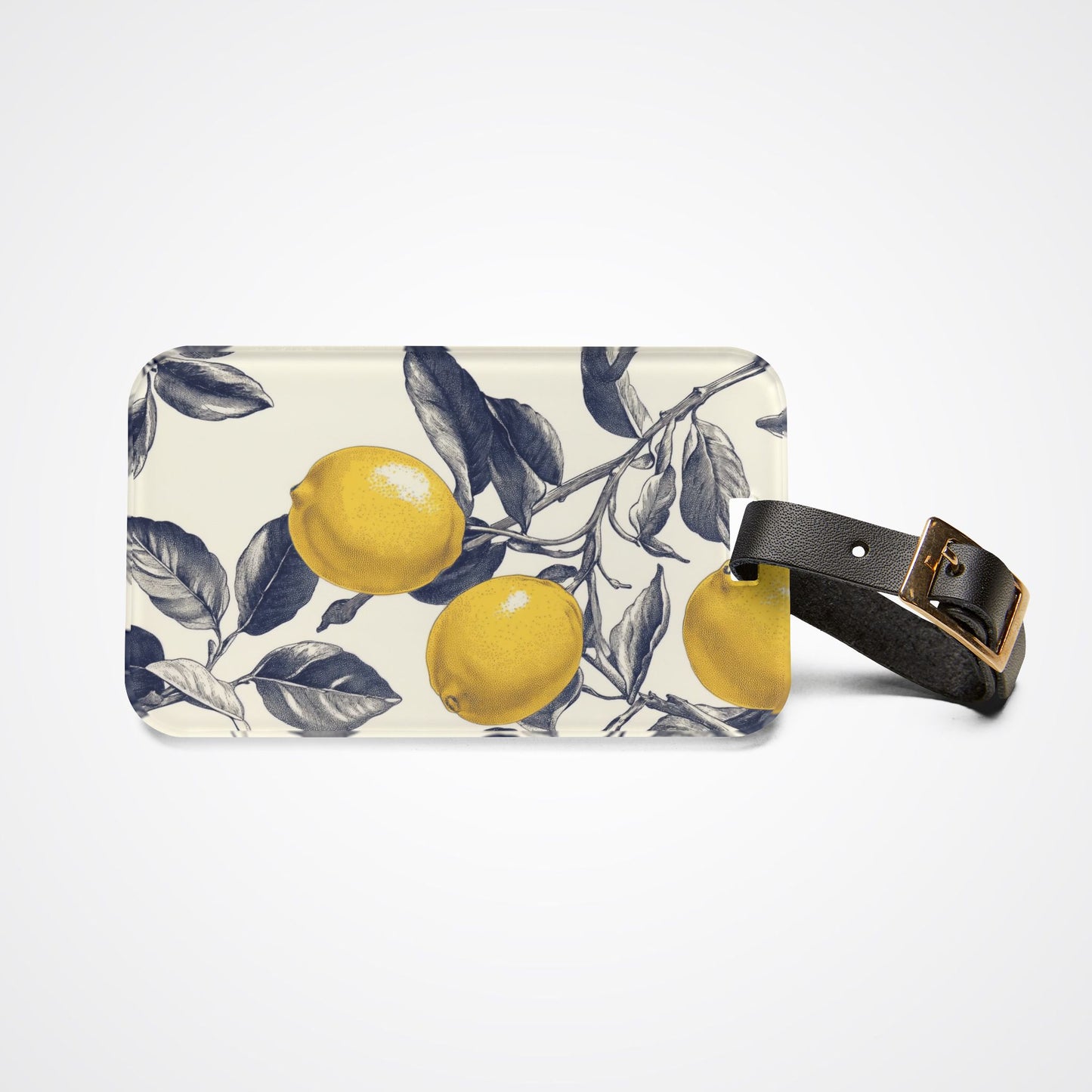 Italian Lemon Toile Pattern Luggage Tag, Travel Accessories, Travel Bag ID, Suitcase ID Cover, European Summer Vacation