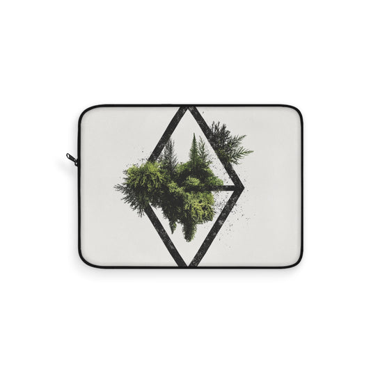 Geometric Triangle Pine Moss Laptop Sleeve, Adventurer Laptop Protector, Minimal Nature Design Case, Aesthetic Cover, Unique Gift Idea