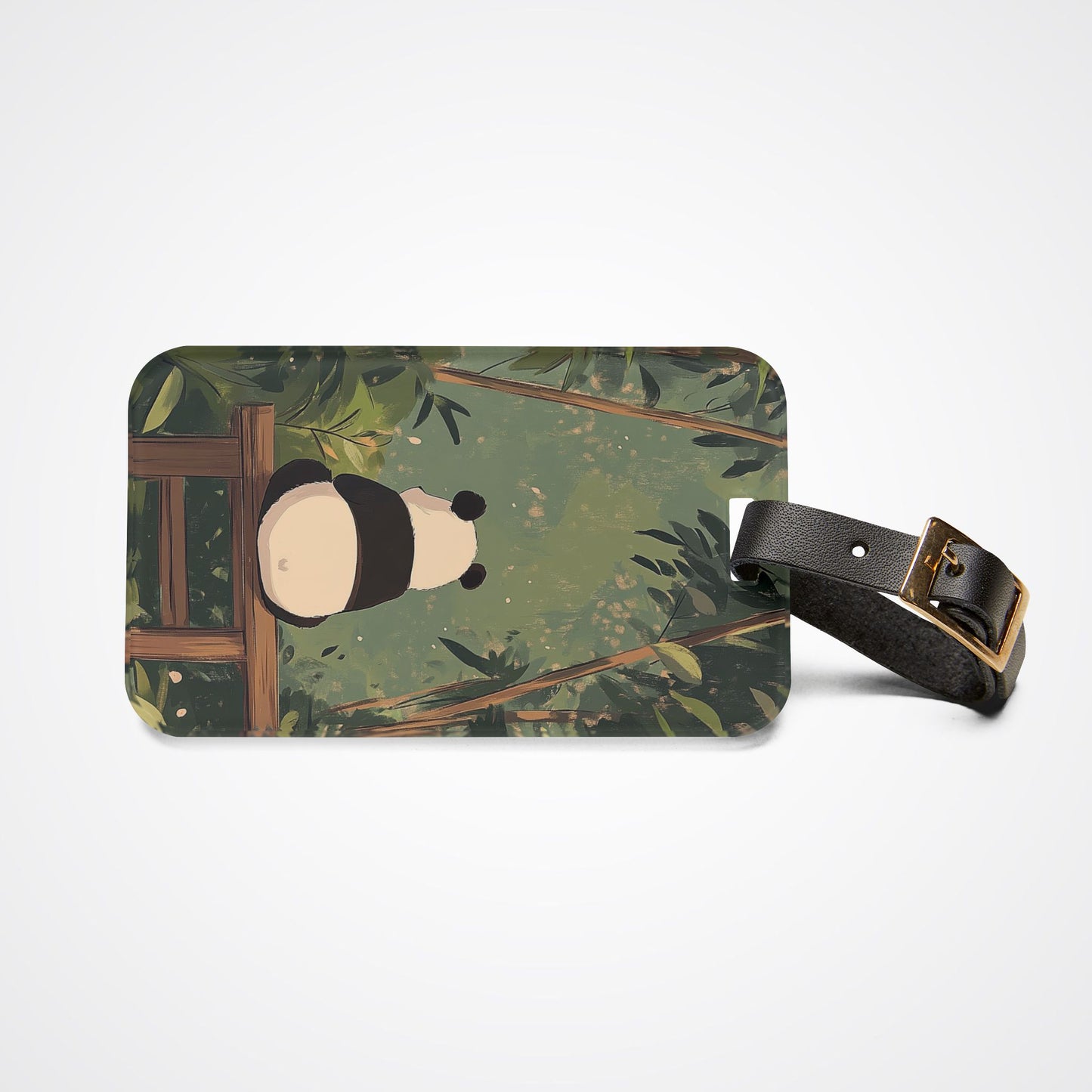 Cute Sad Panda Luggage Tag, Anime Bag Tag, Kawaii Travel Accessories, Inspired by Studio Ghibli