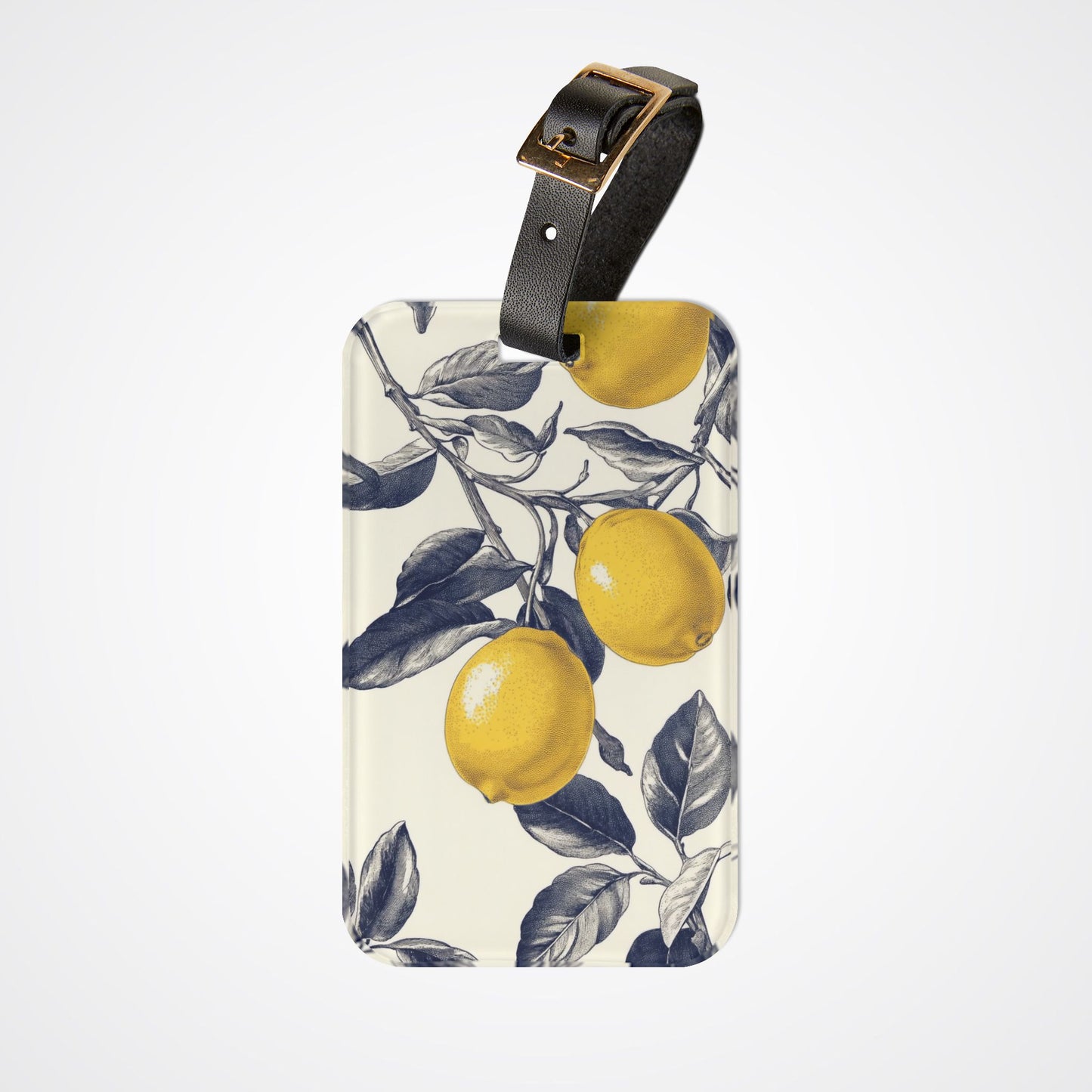 Italian Lemon Toile Pattern Luggage Tag, Travel Accessories, Travel Bag ID, Suitcase ID Cover, European Summer Vacation