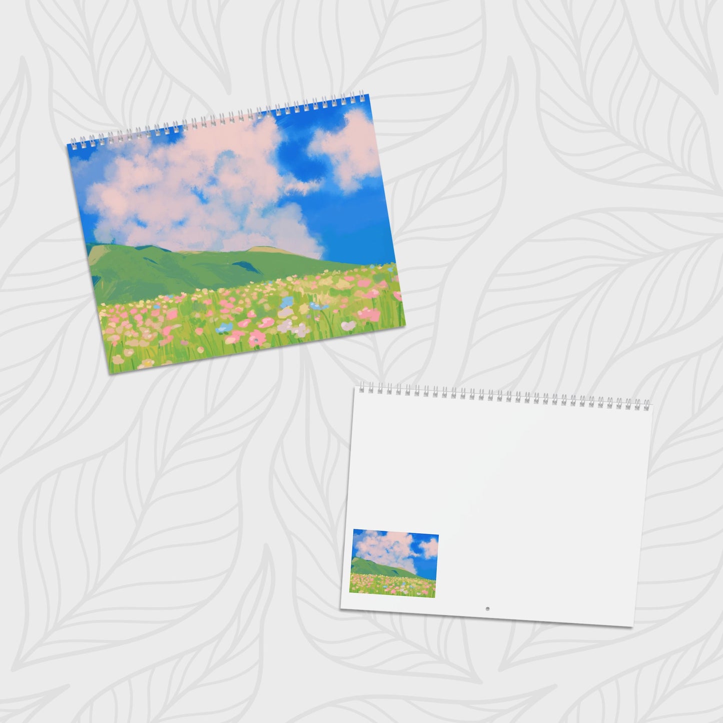 2025 Wall Calendar Landscapes Inspired By Studio Ghibli Colors - Yearly Desk Calendar